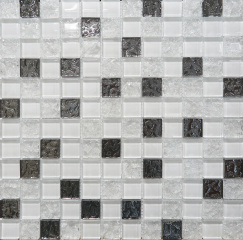 Mosaic Glass White 30X30